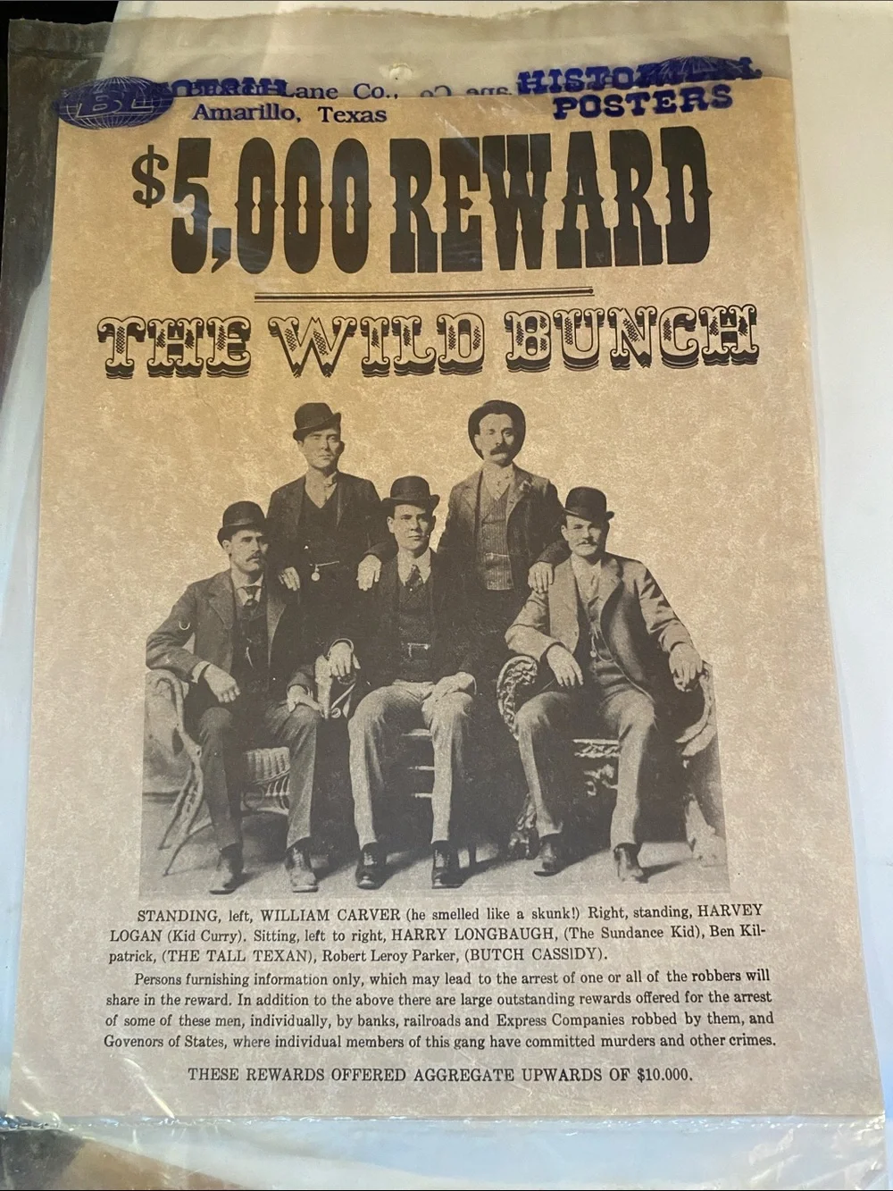 5 Historical Wanted Posters Set - Brown Vintage Western Design